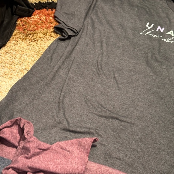 Eternal Light Printed Gildan Gray Tee with Pastel Text Unafraid I Know Who Holds - Picture 3 of 3